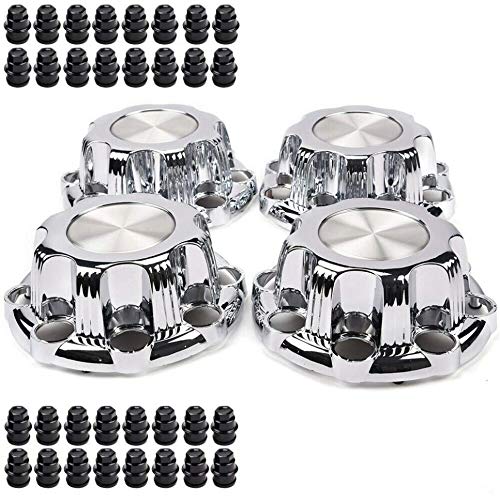 PIT66 8 Lugs Wheel Center Cap HubCaps, Compatible with 01-07 Chevy Silverado GMC Sierra 1500/99-08 Silverado Sierra 2500/00-08 S