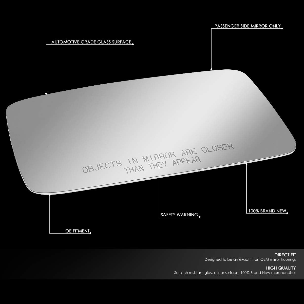 Dna Motoring Smp-039-R Factory Oe Style Right/Passenger Side Door Rear View Mirror Glass Lens [Compatible With 93-99 Vw Golf/Jet