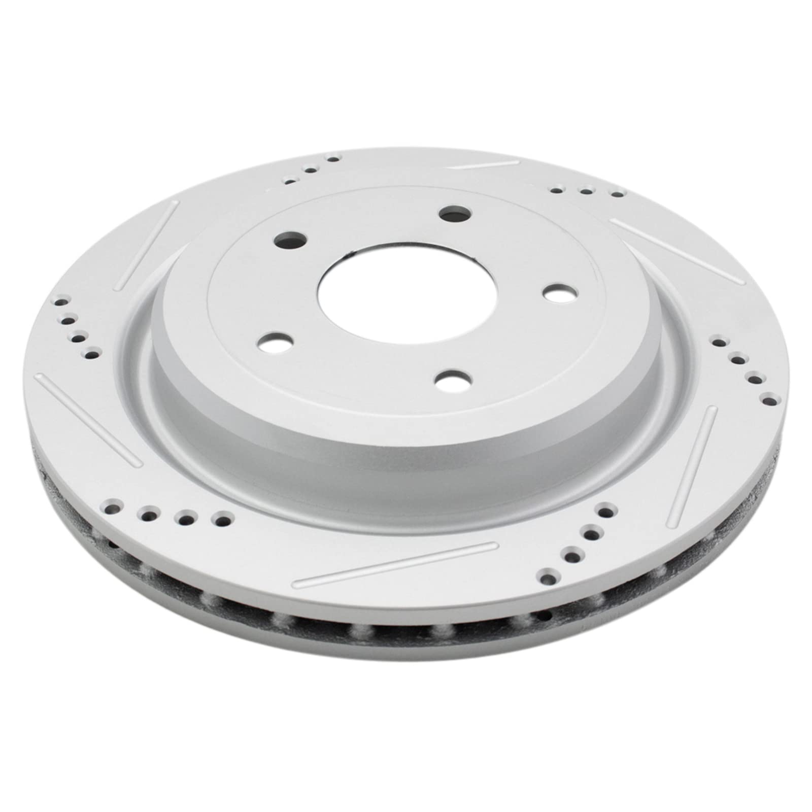 Trq Rear Performance Brake Rotors Set Vented Premium G-Coated Cross Drilled & Slotted Compatible With 2004-2009 Cadillac Xlr 200