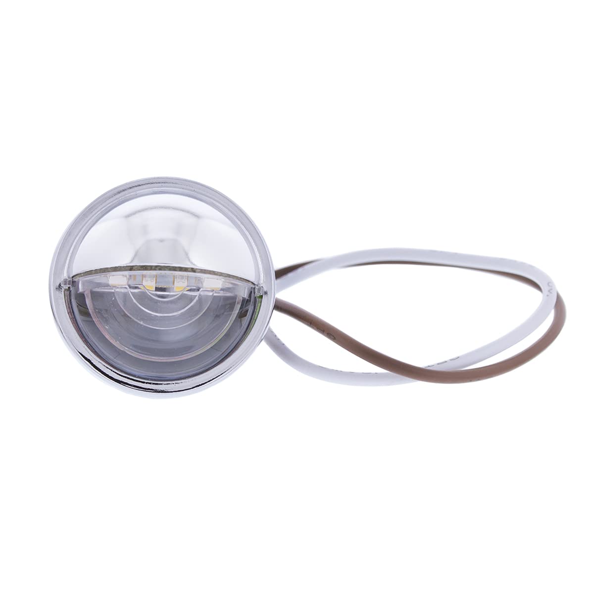 United Pacific 39995B 4 Led Rounded License Light, 1  Diameter, Steel Housing, Easy Push-On Install, Bright White Led Light - 1