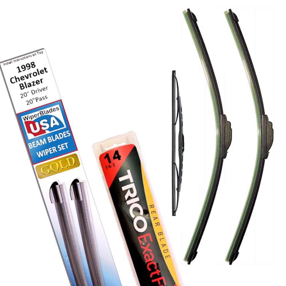 Beam Blade Wipers Replacement Set For 1998 Chevrolet Blazer W/Rear - Wiperbladesusa Gold Beam Wiper Blades Wipers Set