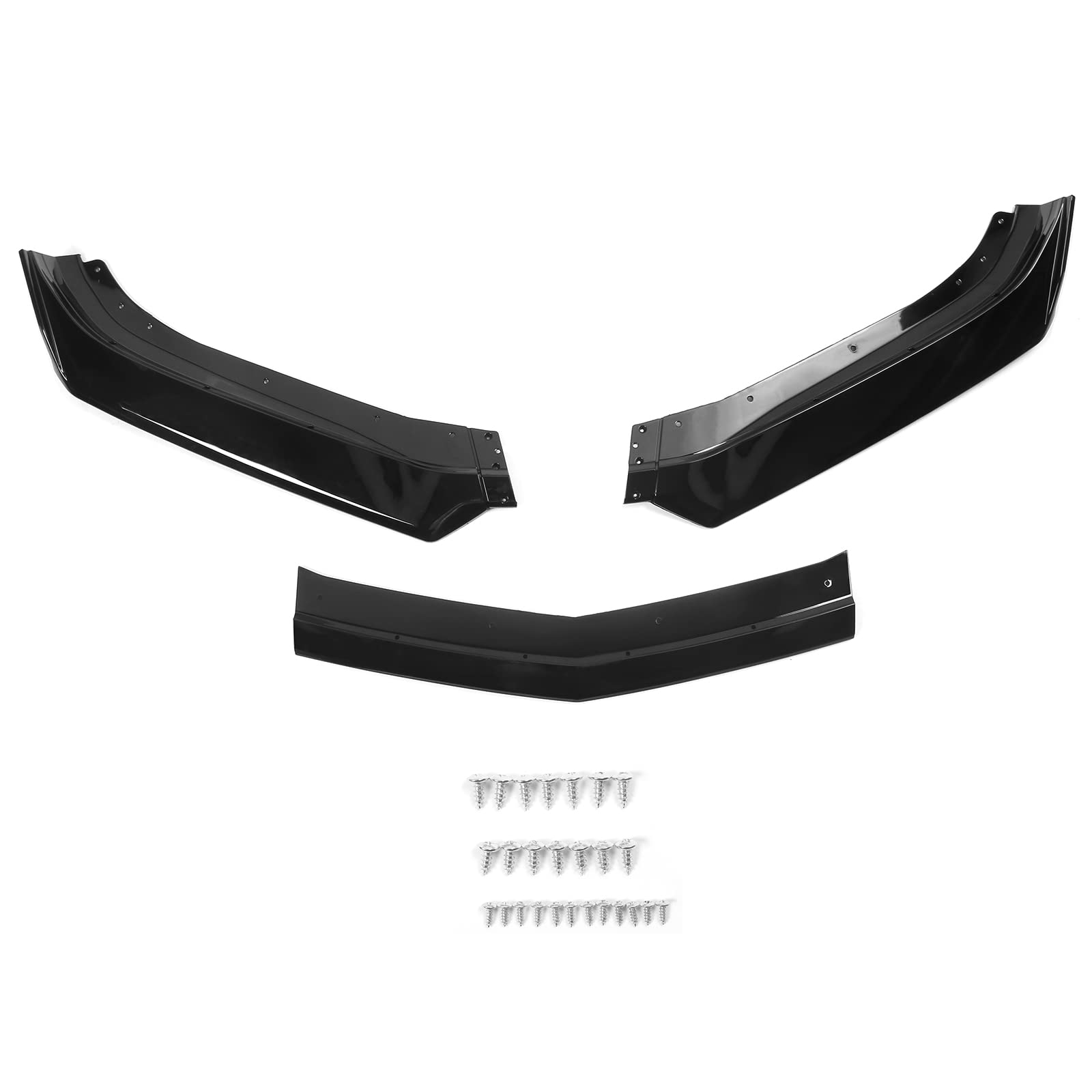 IKON MOTORSPORTS Front Bumper Lip for 2016-2024 Chevy Camaro, 1LE Style, Gloss Black, ABS Plastic Bodykit Spoiler