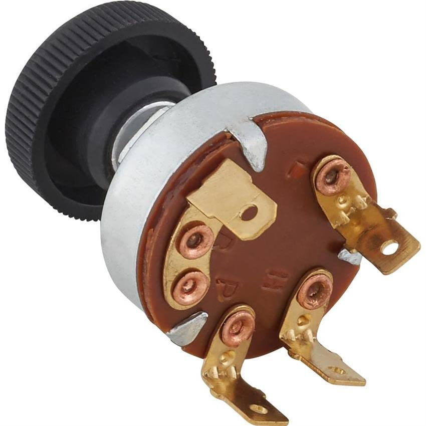 Speedway Motors Universal 3-Position Windshield Wiper Switch, Rotary Type, Off/Park, Low/High, 7/16 Inch Mount Hole, Plain