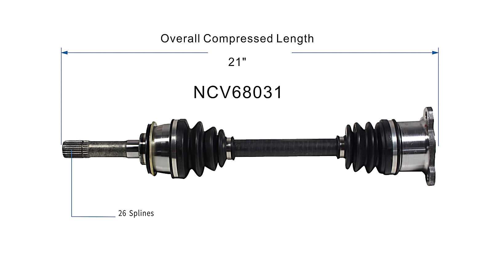 Gsp Ncv68031 Cv Axle Shaft Assembly - Left Front (Driver Side)