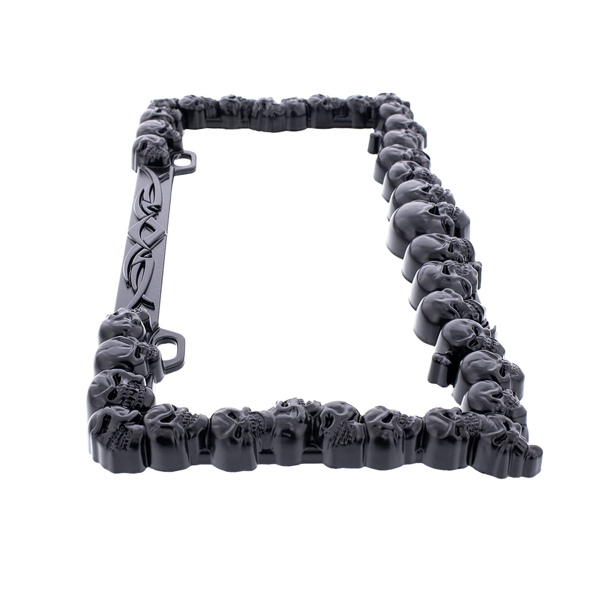 United Pacific Universal Die-Cast Metal, Black Skull License Plate Frame Holder For Cars, Trucks, Rvs, Semi, Tough & Durable Car