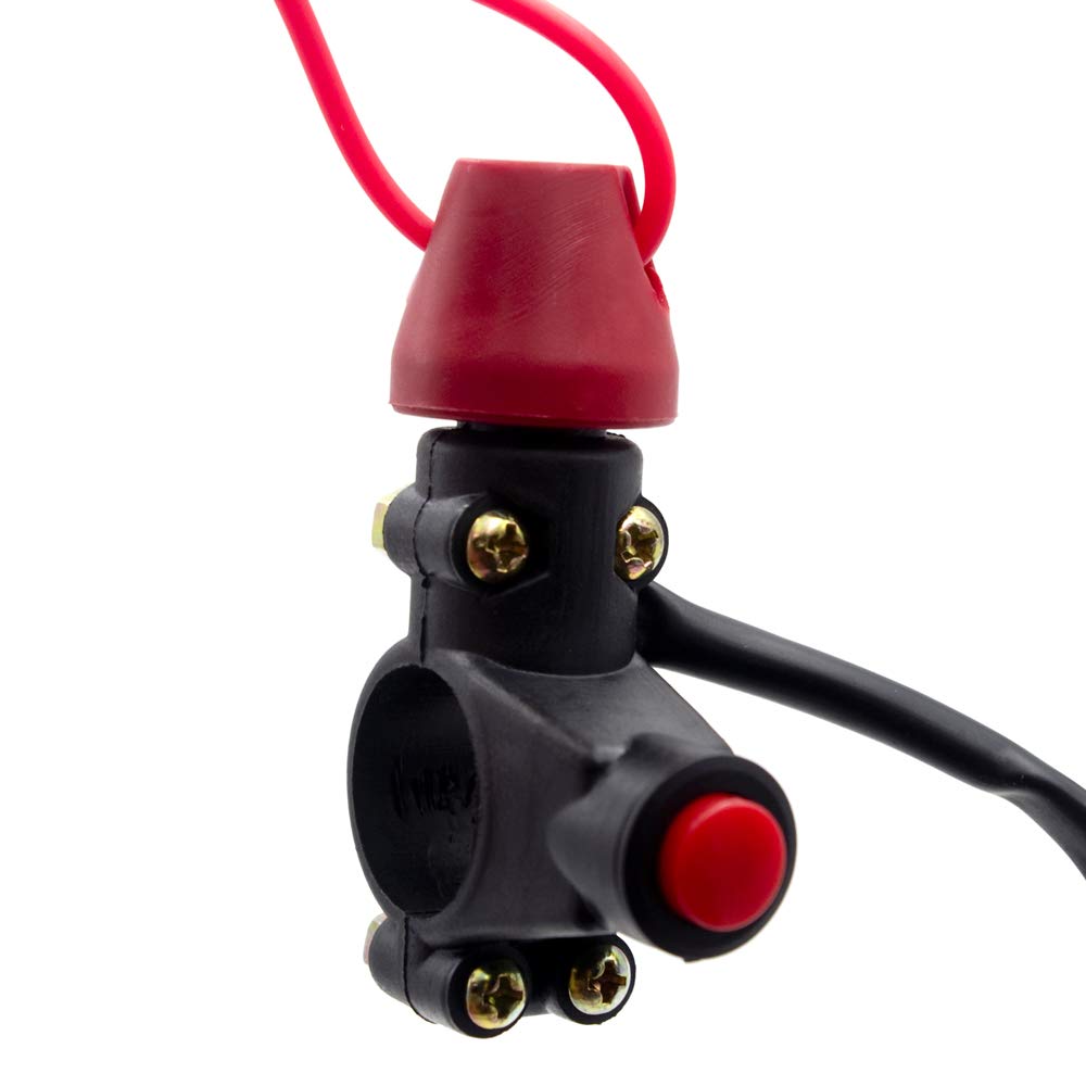 Royitay Kill Switch for 50cc-250cc ATV/Dirt Bike - Red Plastic Handlebar Mount Tether Engine