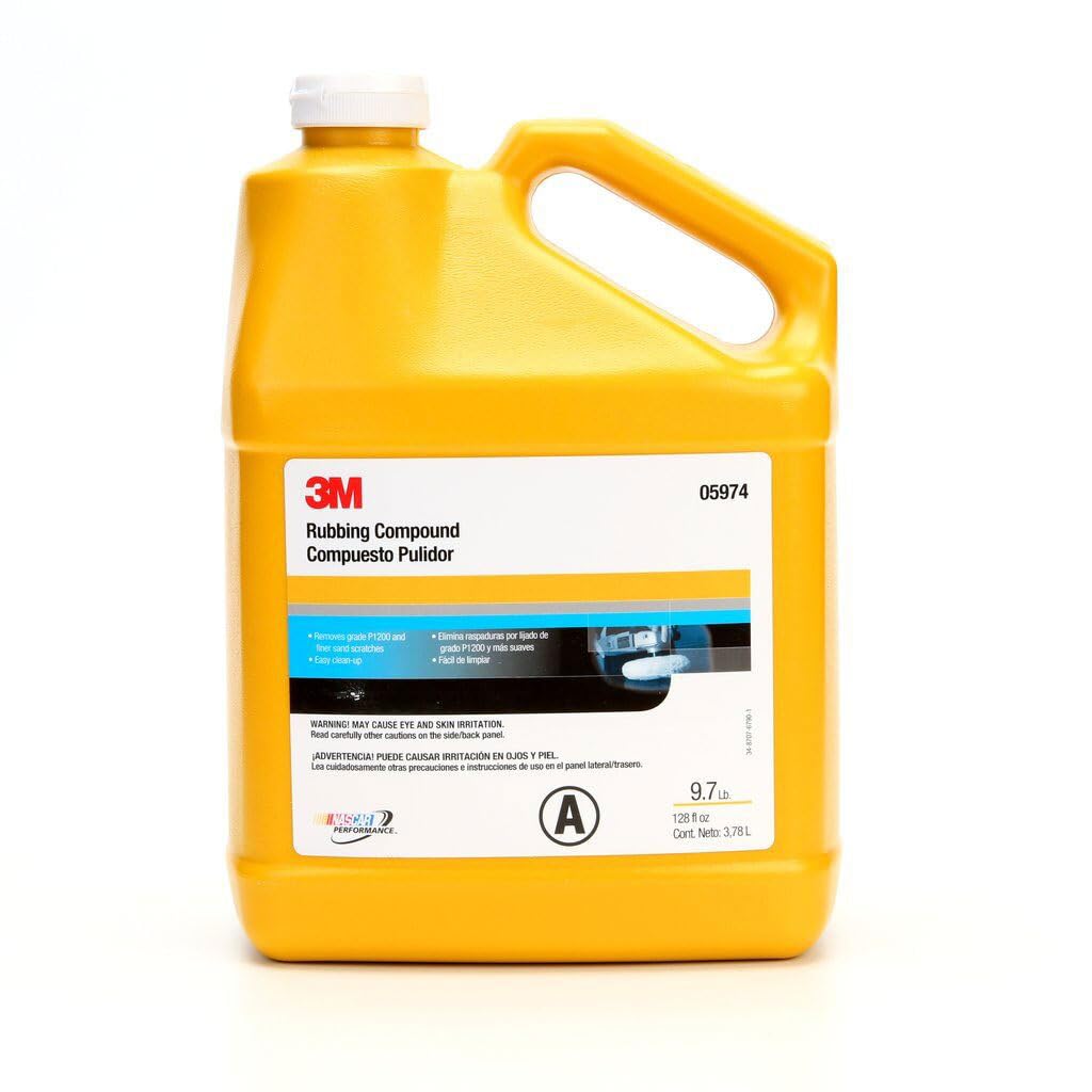 3M Rubbing Compound 1 Gallon - Factory Grade, Model 5974, Effective for Auto Refinishing