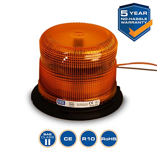 ECCO 7945A LED Beacon, Pulse II, Low Profile, 12-48VDC, 11 Flash Patterns, Amber