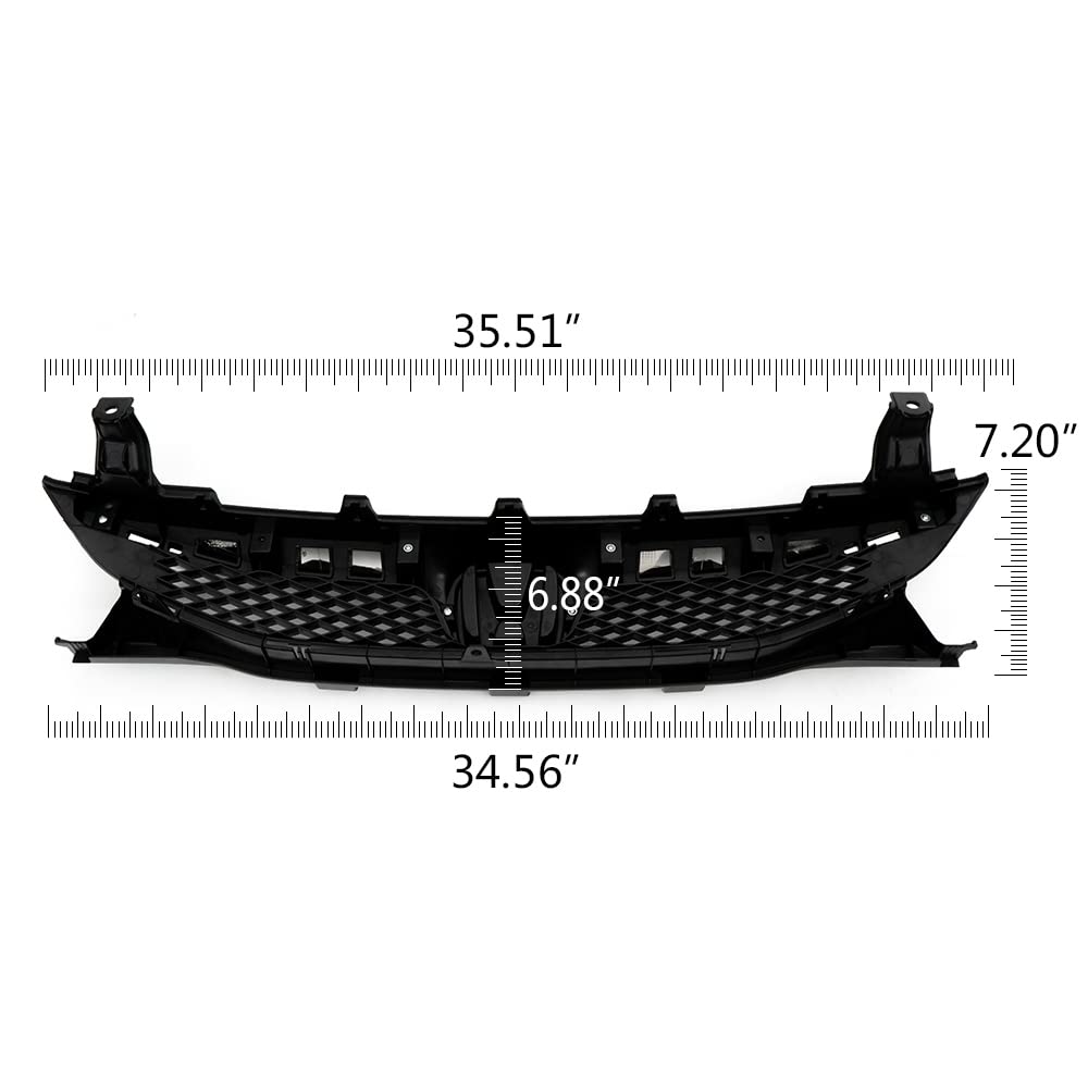 PIT66 Front Bumper Upper Grill Grilles Compatible with Honda Civic Sedan 4 Door 2009-2011 Replaces 71121SNAA50