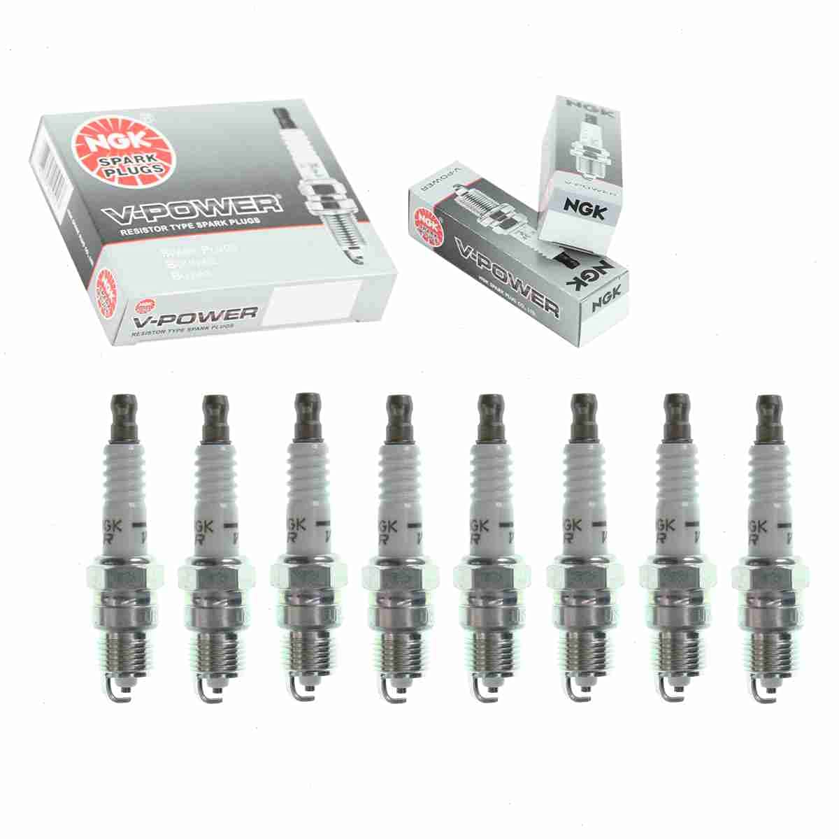 8 pc NGK V-Power Spark Plugs compatible with Chevrolet K1500 5.0L 5.7L V8 1988-1995