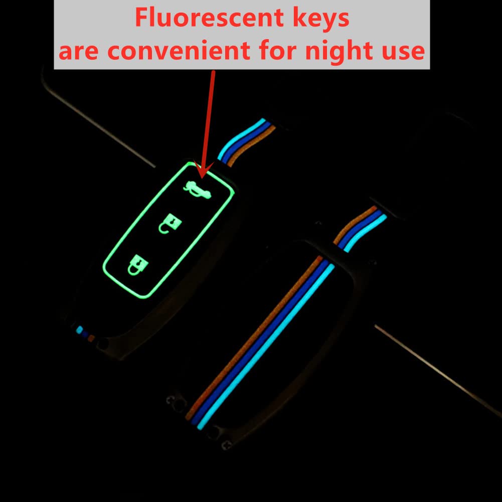 Otmik Zinc Alloy Car Key Cover Case Compatible With Nissan Juke Lqashqai Infiniti With Fluorescent Silicone Buttons (Matte Color 4 Buttons B)