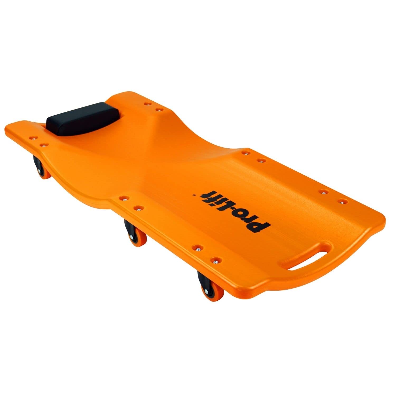 Pro-Lift Mechanic Plastic Creeper 36 Inch - Blow Molded Ergonomic Hdpe Body With Padded Headrest - 300 Lbs Capacity Orange