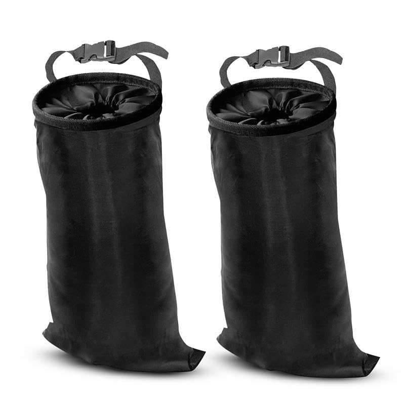 Econour 2 Pack Car Trash Bag | Washable Back Seat Hanging Bag With Elastic Opening & Easy Mount | Garbage Can With Waterproof Ox
