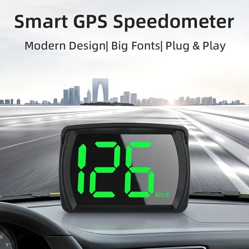 Heads Up Display for Cars HUD GPS Speedometer MPH with QC3.0 Fast Charger & Stable Silicone Pads, 2M USB Cable, Digital Speedome