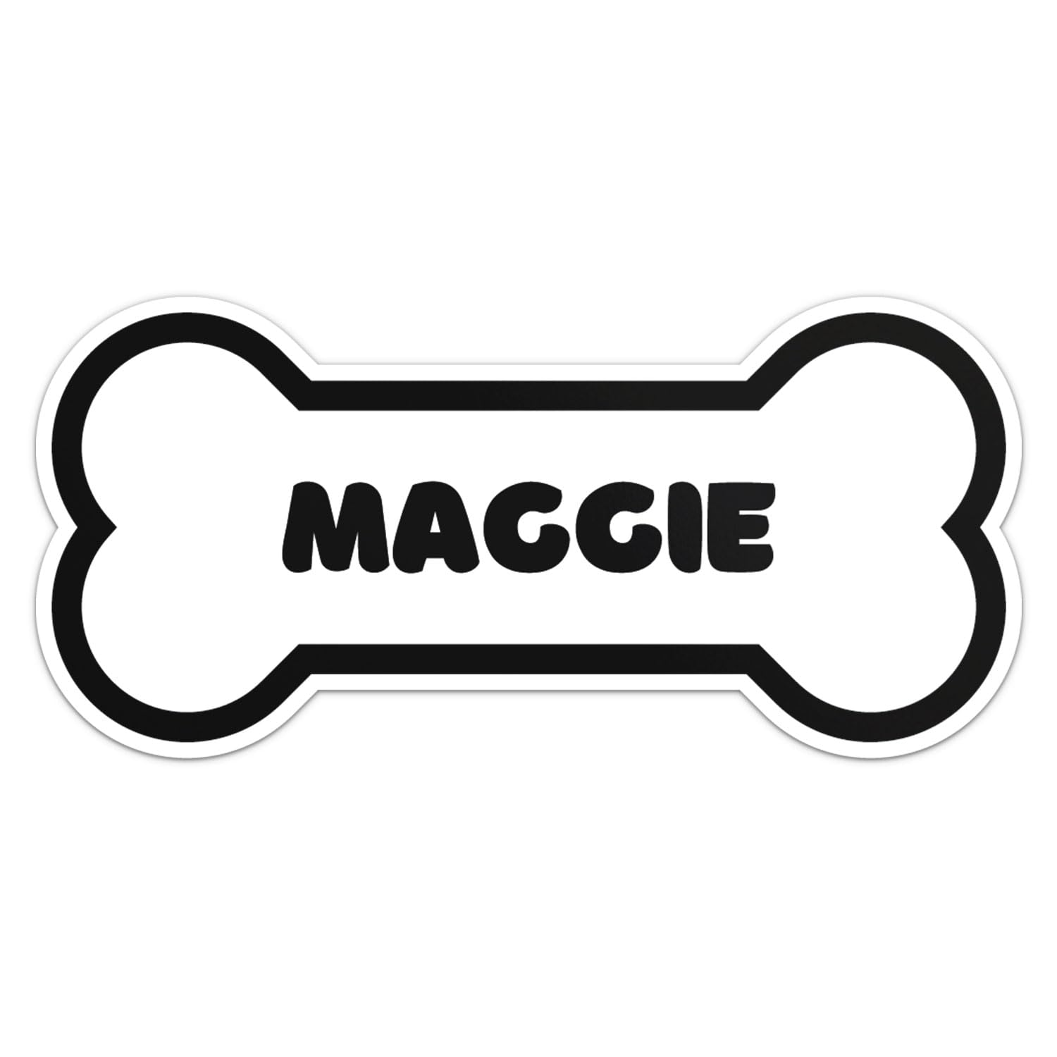Maggie Dog Name Sticker - Waterproof Vinyl Decal For Car Bumper, Laptop, Water Bottle, Wall, And Window, Size - 3'' Longer Side