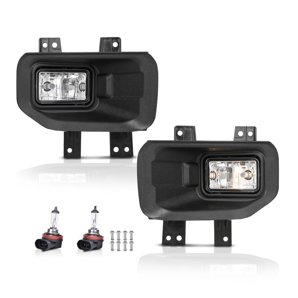 ANDPLAY Front Bumper Fog Light Assembly Pair Compatible with Ford F150 2015-2017 Driving Fog Lamps w/ H10 Bulbs FL3Z15201B FO259