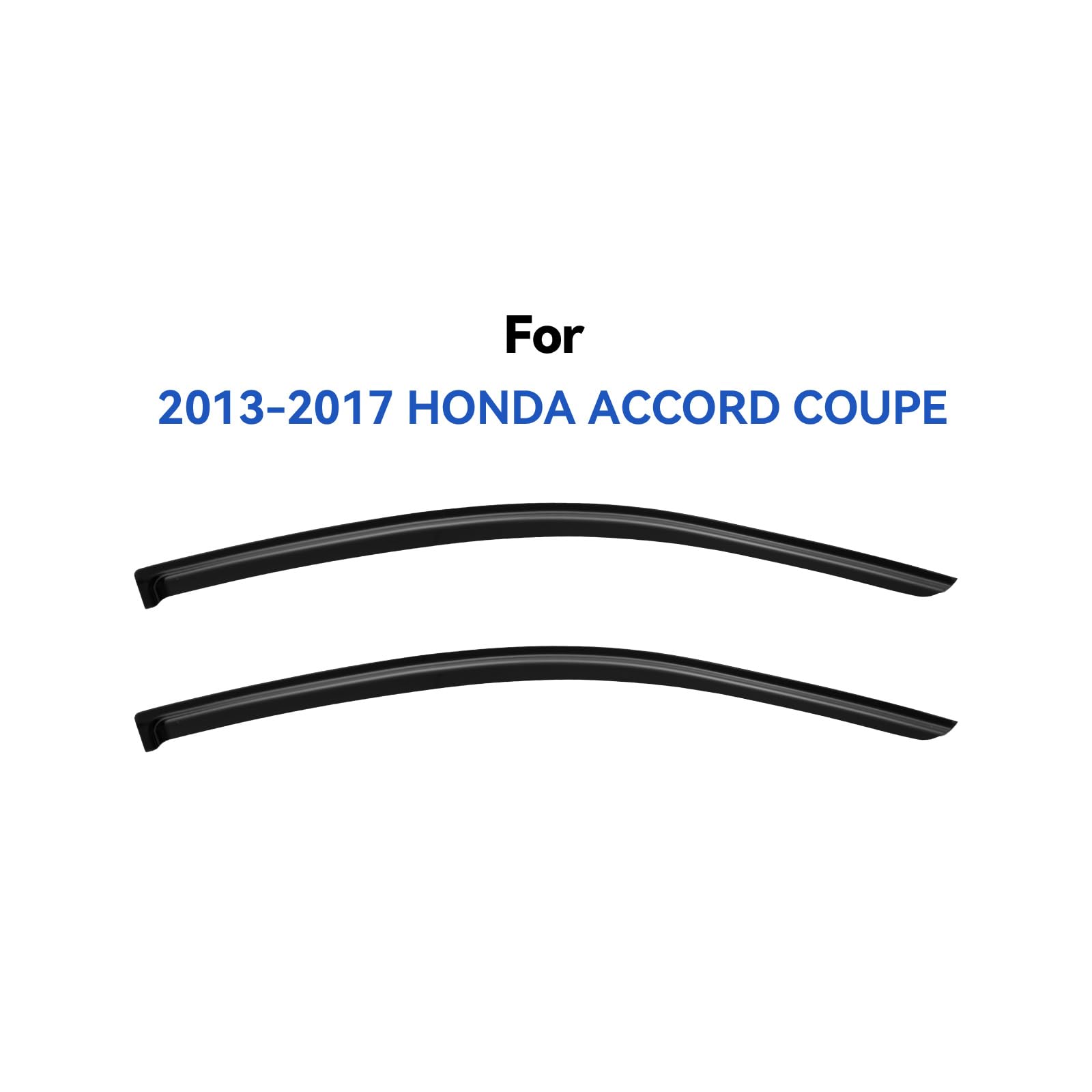 YQAUTEC Window Visors Rain Guards for 2013-2017 Honda Accord Coupe, Smoked Out-Channel Deflectors, Model YD-T2-0032