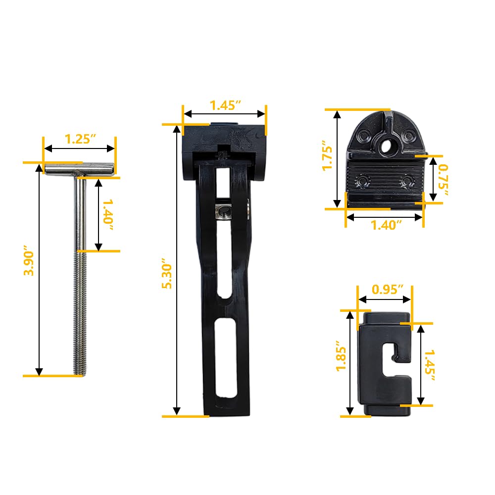 LLNSEAUTO Truck Tonneau Cover Replacement Kit | Fits Tri-fold & Quad-fold | Includes T-bar, Front & 4 Rear Clamps | Plastic