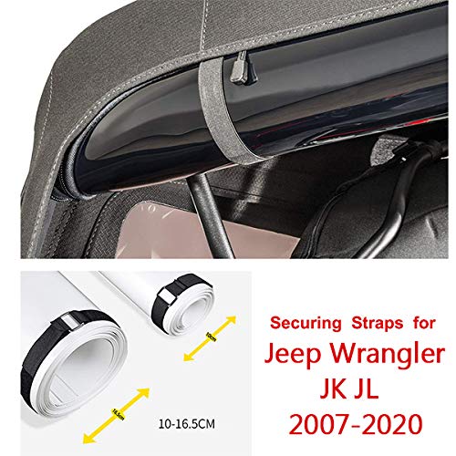 Tie Down Straps For Jeep Wrangler Jk Jku Yj Tj Jl Jlu Unlimited & Sports 2007-2020 Window Durable Top Straps (4 Pack)