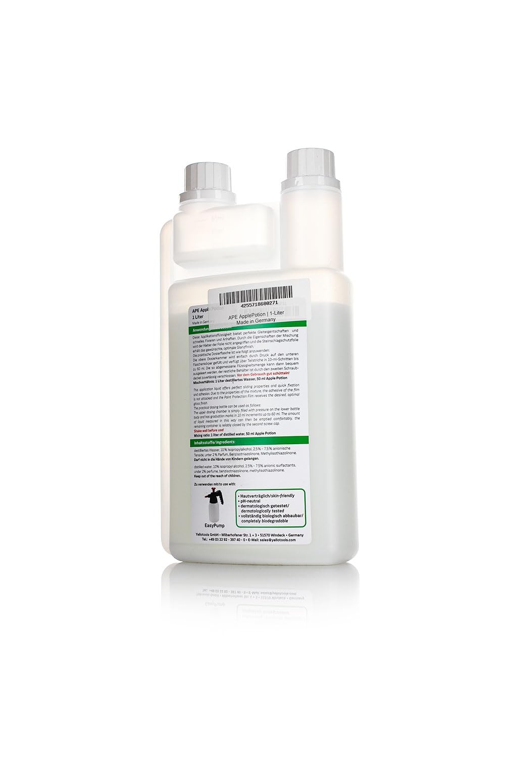 Yellotools APE Apple Potion - Application Fluid for PPF Installation - 1L - Green - Model YT20AAP1L