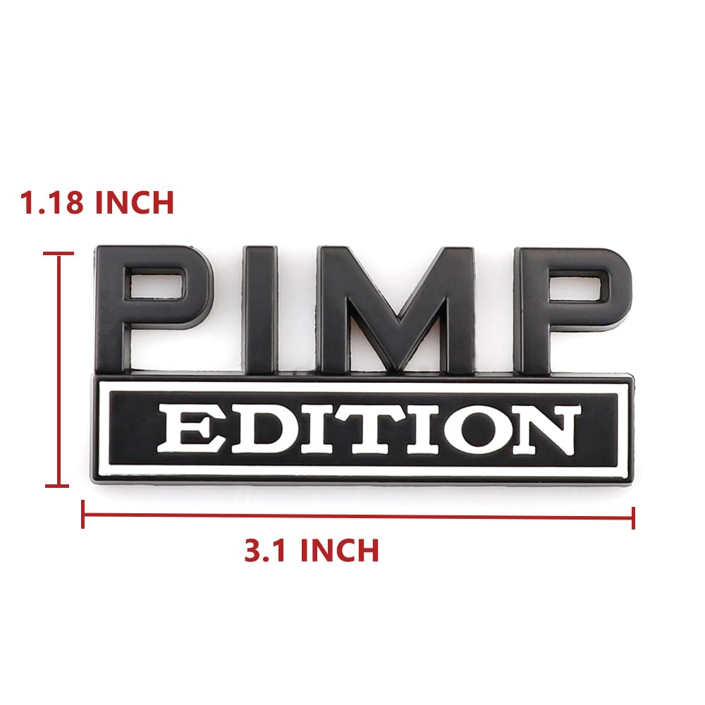 Carrun 2 Pcs Pimp Edition Emblem Car Side Rear Front Hood Trunk Metal Badge 3D Decal Sticker Fit For F150 F250 F350 Silverdo 150