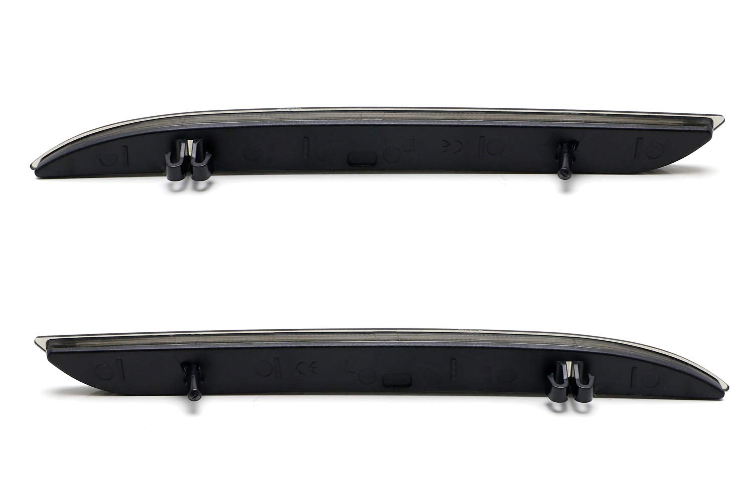 iJDMTOY Black Smoked Rear Bumper Reflector Lenses for 2015-2017 Ford Mustang, OE-Spec LH RH Assembly