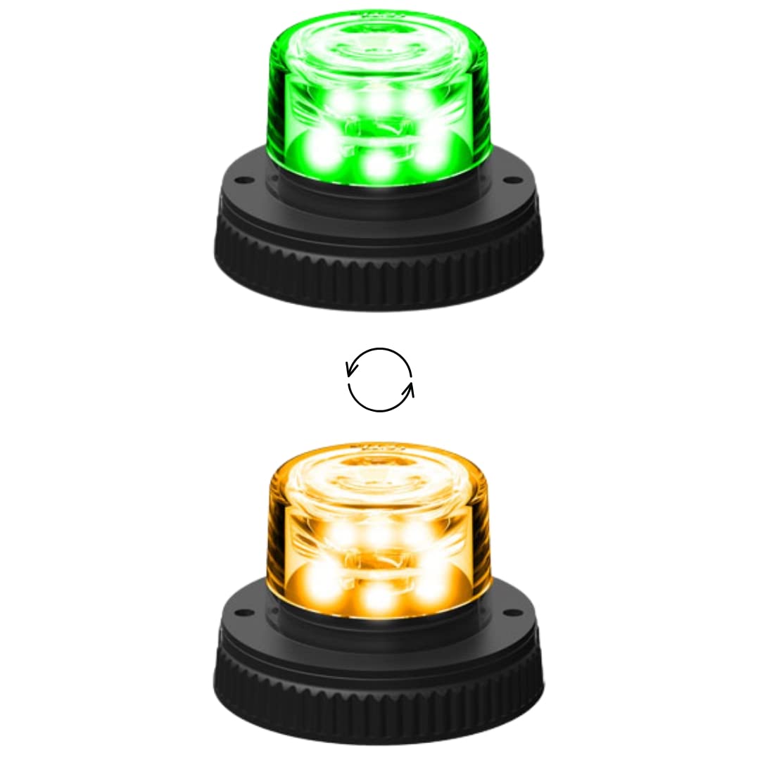 SpeedTech Lights Flare 360 6 LED 18 W Strobe Light - Push Bulb Hideaway Hazard Beacon for Police, Construction, Service, Plow & 