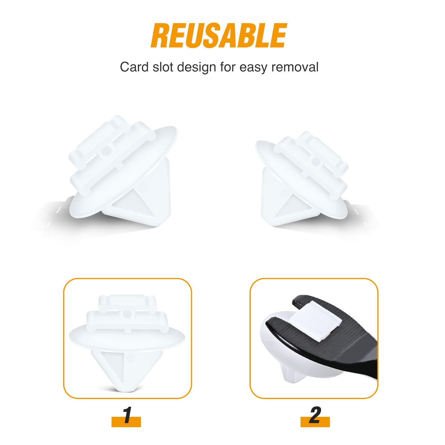 Gooacc 50Pcs Rear Door Body Side Moulding Clips For Jeep Renegade 2015-2020 Fiat Chrysler 68241251Aa 68241251-Aa White Nylon Whe