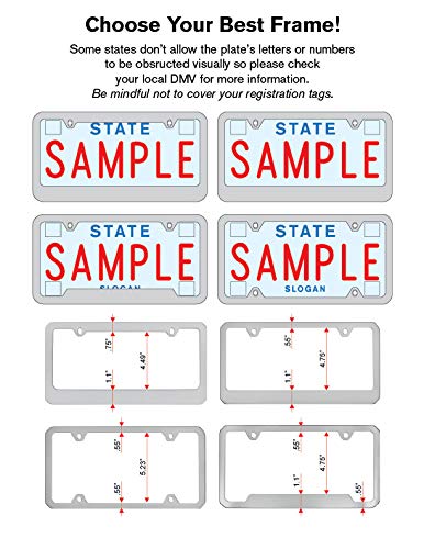 Ford Bronco UV Printed Plastic License Plate Frame - White & Black Design