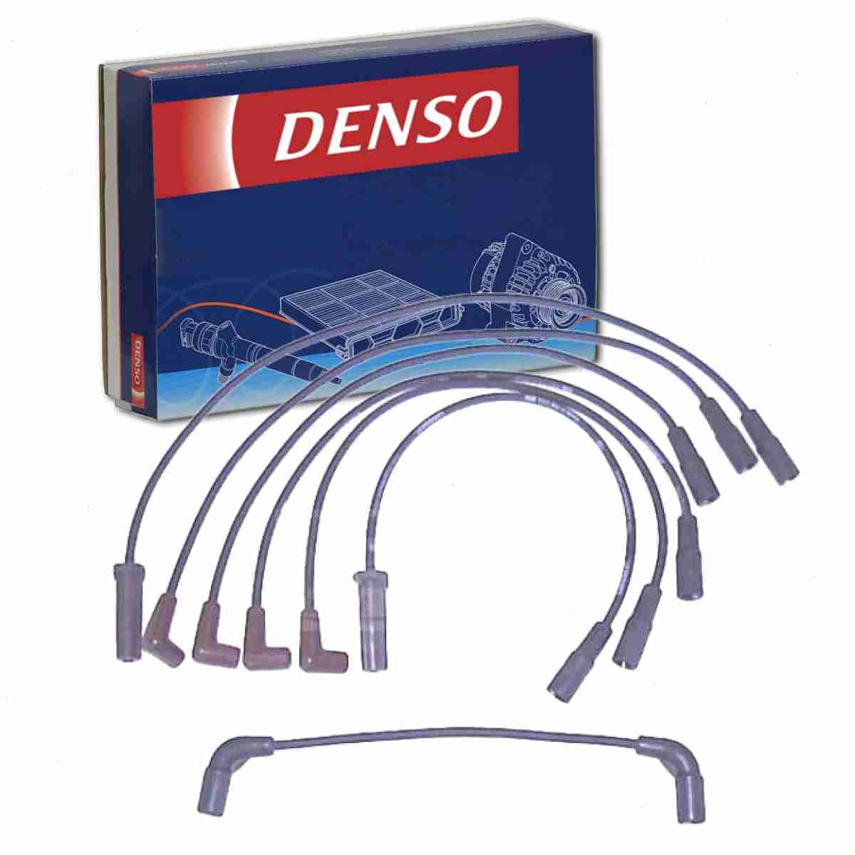 DENSO Spark Plug Wire Set compatible with Chevrolet S10 4.3L V6 1998-2004