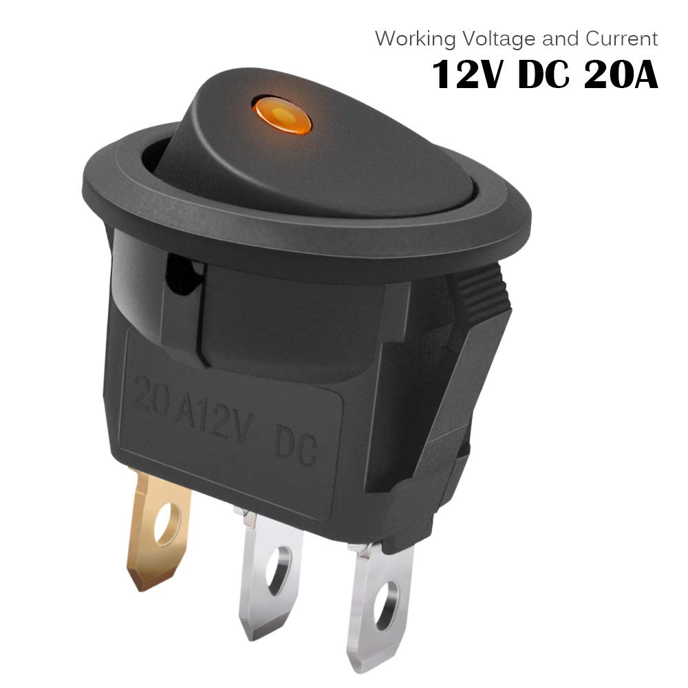 Autoec New 3Pc Car Truck Rocker Toggle Switch Yellow Light On-Off Control 12V