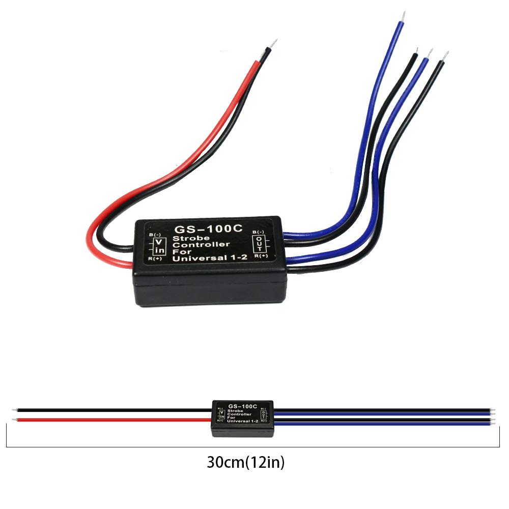 Huiqiaods 12V Gs-100C Flash Strobe Controller Auto Car Flasher Module For Led Brake Light Tail Stop Light