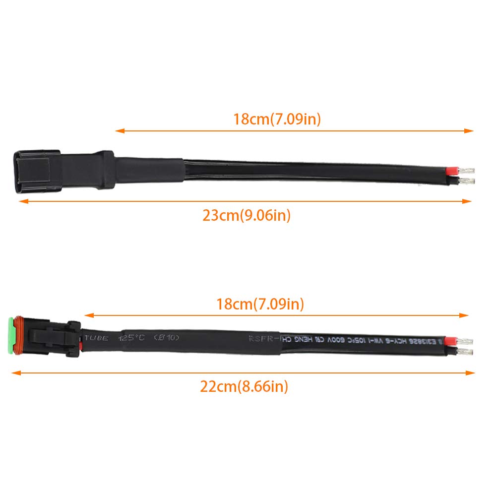 2 Set Dt 2 Pin Male Female Wiring Harness For Car Fog Lights Work Driving Lights Bar Replacement Connectors
