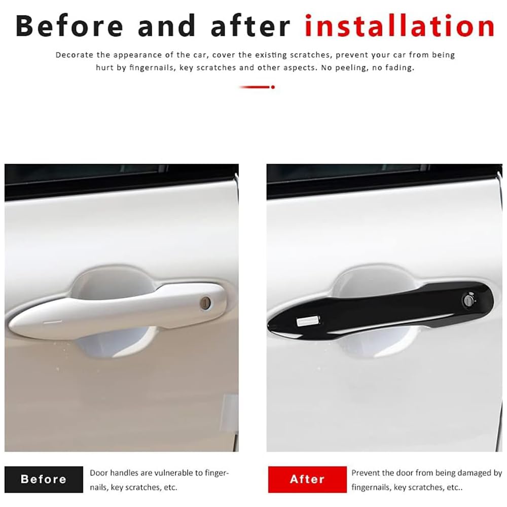 Dloveg Car Door Handle Cover Protector Compatible For 2018-2023 2024 Toyota Camry Accessories Compatible For Toyota Corolla 2024