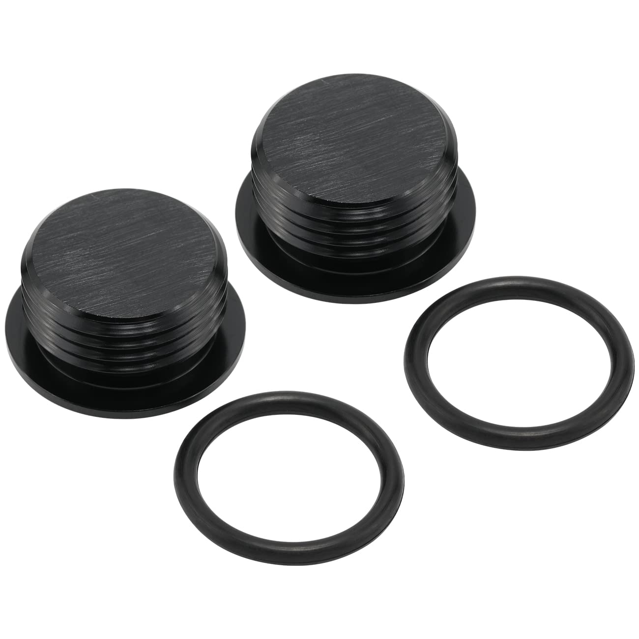Podavelle 10An 10 Orb O-Ring Seal Boss Socket Port Plug Block Off Fitting Adapter Aluminum Black, Pack Of 2