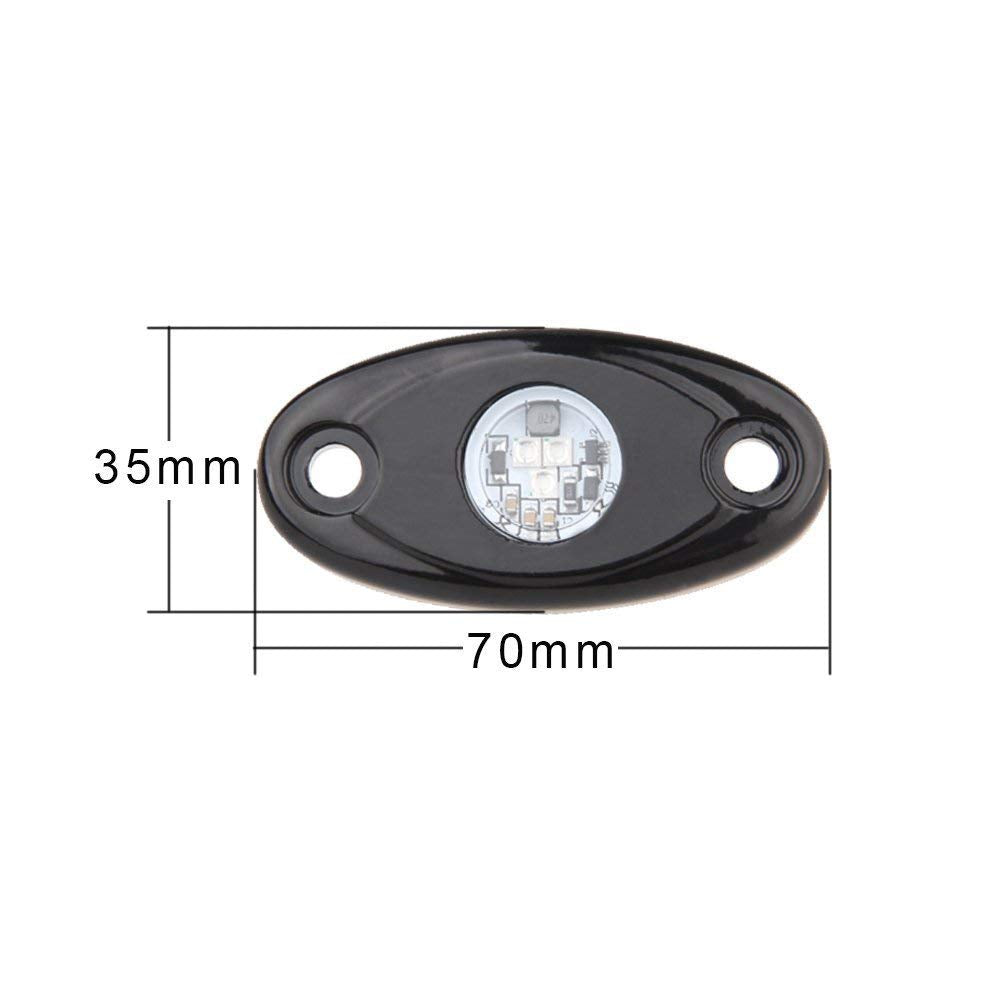 YONEDA LED Rock Lights - 4 Pods Waterproof Underbody Glow for Car/Truck/ATV - Blue, Model YD8801-BLUE, Aluminum Material