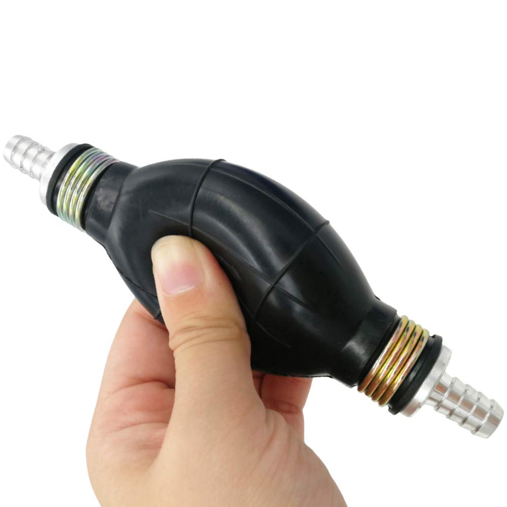 Automotive-leader 10mm 3/8'' Black Bulb Type Rubber Fuel Transfer Vacuum Fuel Line Hand Primer Gasoline Petrol Diesel Pump Bulb