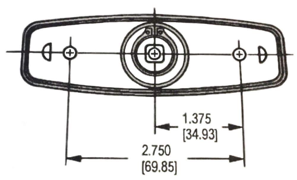 Gordon Glass Co. Tri-Mark Pop Up T-Handle With 1-7/8'' Unthreaded Shank - Clockwise Rotation