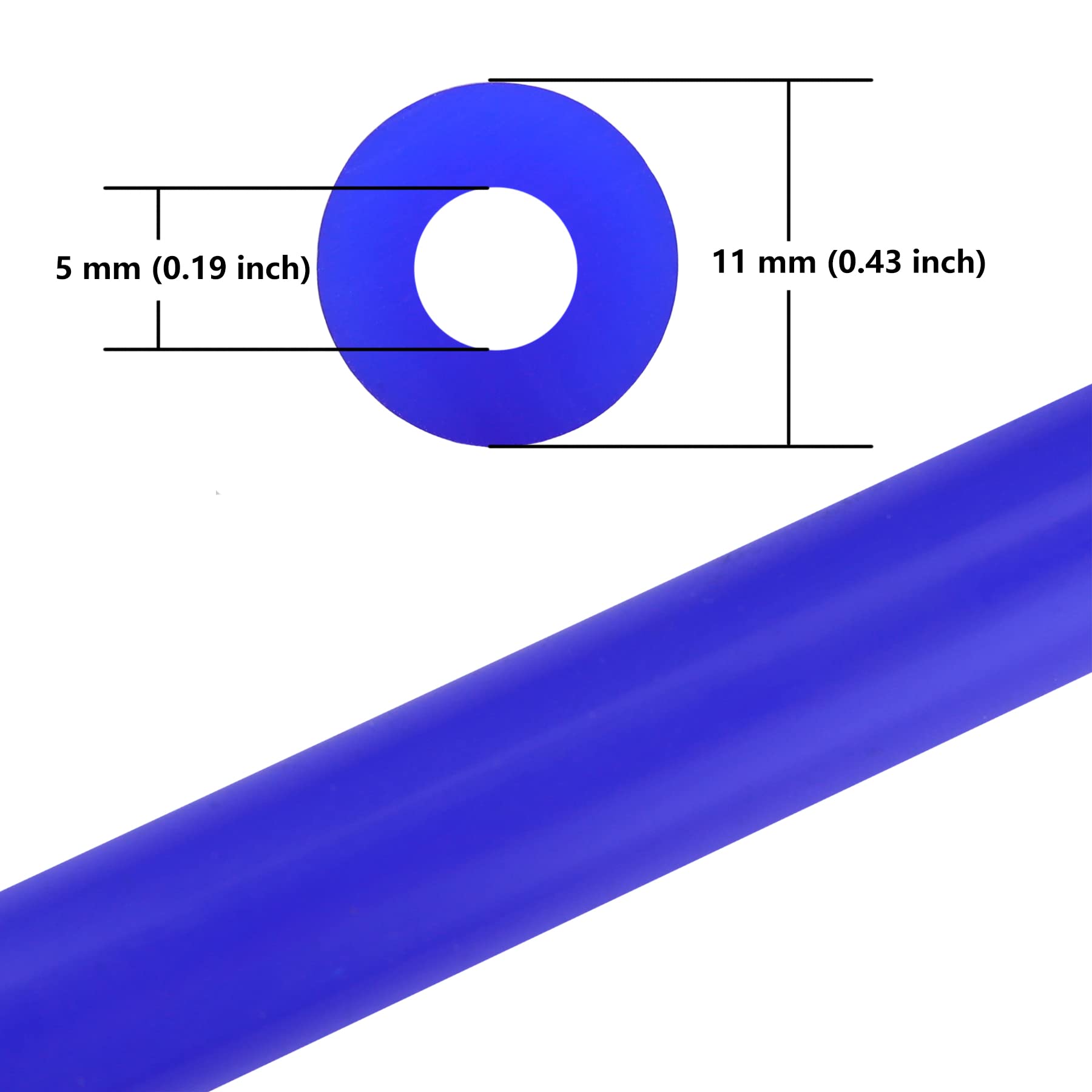 Ucreative 5Ft Id 3/16'' (5Mm) High Temperature Silicone Vacuum Tubing Hose 130Psi Max Pressure Blue