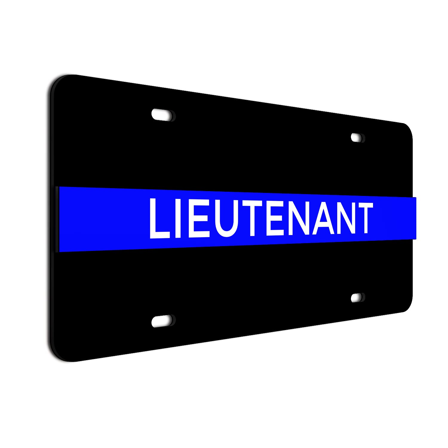 2-D Heavy Duty Reflective Thin Blue Line License Plate Lieutenant Made In Usa