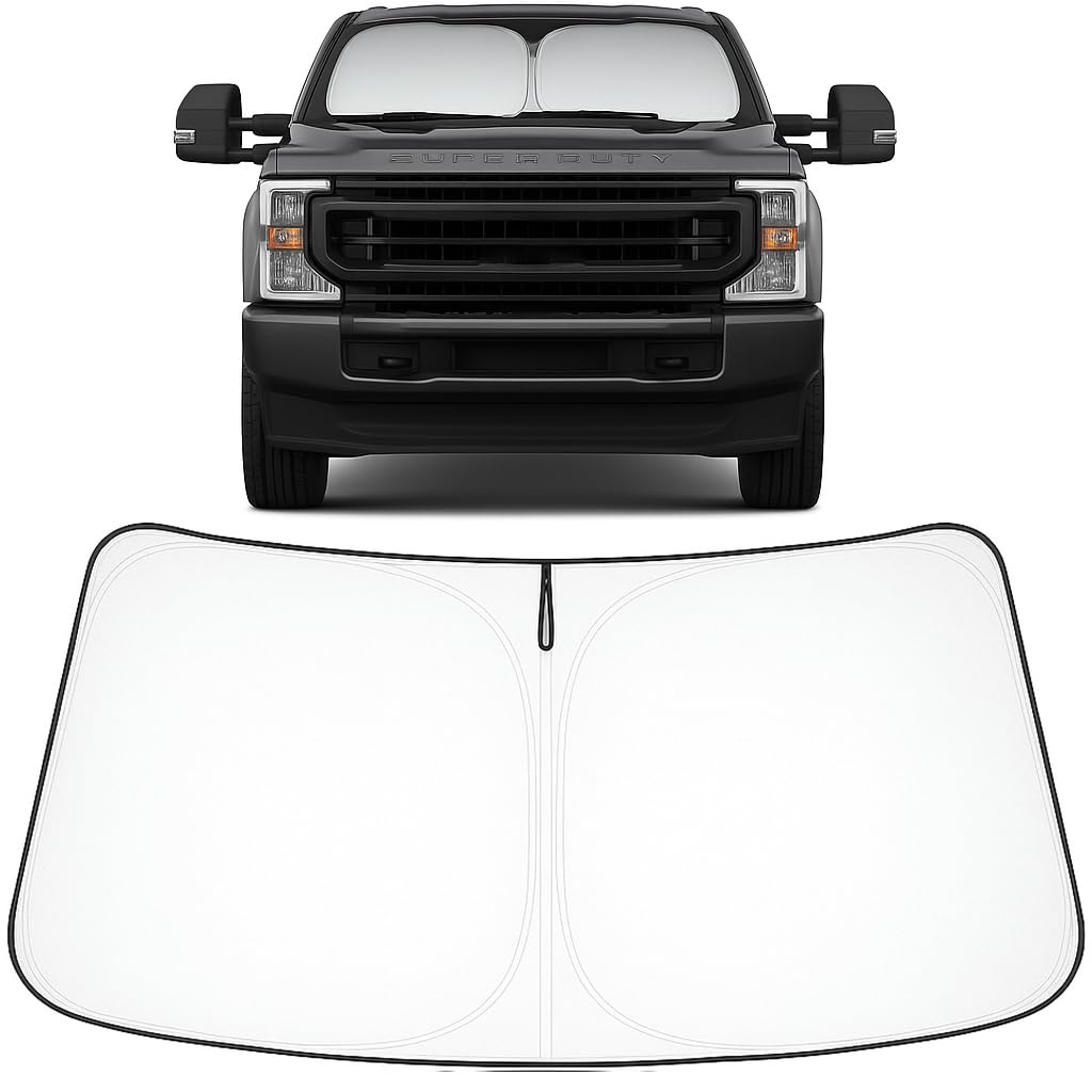 Proadsy 2025 Upgrade Front Windshield Sun Shade Foldable Sunshade Protector Custom Fit 2017-2024 2025 Ford Super Duty F-250 F250