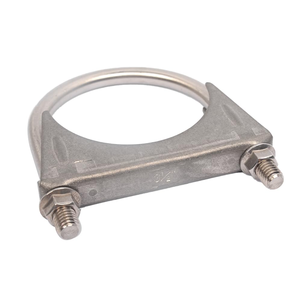 eLifecenter Universal Heavy Duty Exhaust Clamp, 3.5" Stainless Steel U-Bolt, Silver, Model CLUS_312