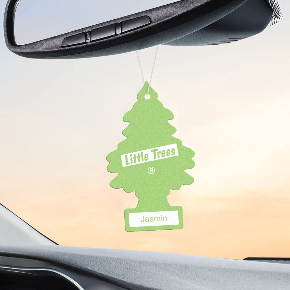 Little Trees Air Fresheners Car Air Freshener. Hanging Tree Provides Long Lasting Scent For Auto Or Home. Jasmin, 24 Air Freshen