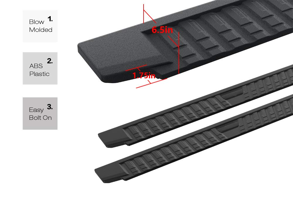 Hd Ridez Blow Molding Running Boards Side Step Compatible With Ford F150 2015-2024 Super Cab & F-250 F-350 Super Duty 2017-2024