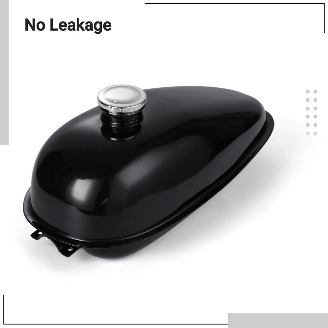 yeesport Motorized Bike Fuel Tank, 4L/1Gal Replacement for 49CC 66CC 80CC Bicycles, Stainless Steel, Easy Install, Black