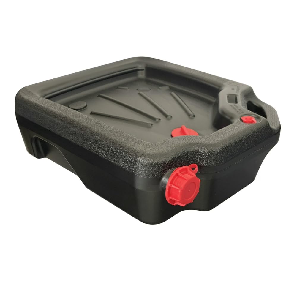 Amerizy 16-Quart Automotive Oil Drain Pan - Heavy-Duty Plastic Oil Change Container for Cars, Trucks & Motorcycles - Easy Pour, 