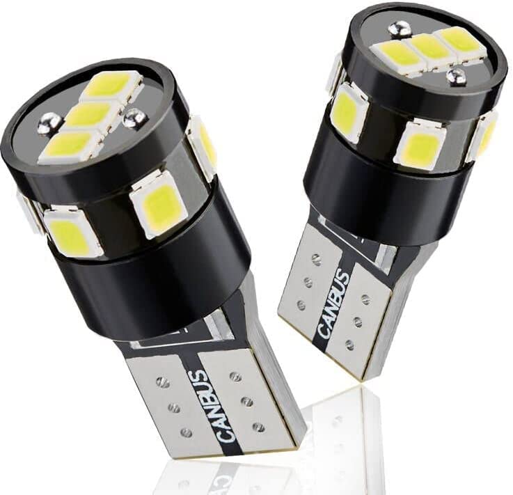 Antline 194 168 2825 W5W T10 LED Bulbs Xenon White, Ultra Bright Error Free 9-SMD 2835 Chipsets 6000K Replacement for Car Interi