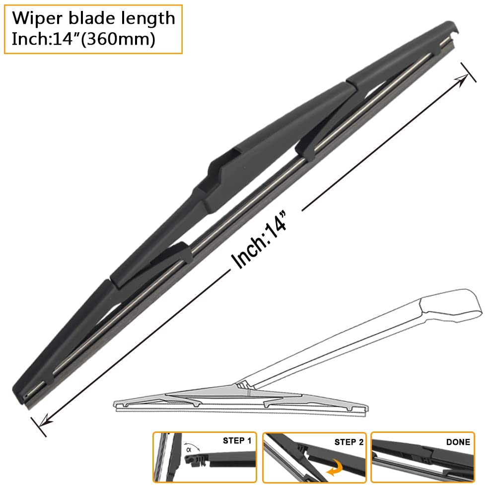 AUTOBOO Windshield Wipers Set - 26" + 18" Front & 14" Rear Blades, Durable Dual Rubber for Jeep Cherokee 2014-2021, Pack of