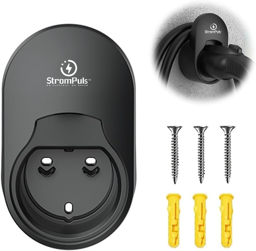 Strompuls Ev Charging Cable Holder With Wall Socket/Holster (Rugged, Water Resistant & Easy Installation) (Charging Cable Holder
