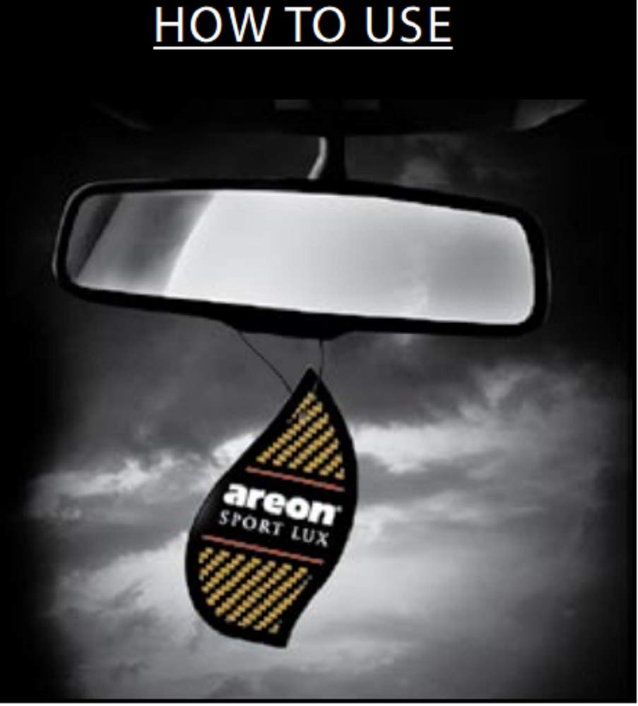 AREON Sport Lux Gold Hanging Air Freshener - Premium Cologne Perfume, Long Lasting, 3 Pack, Stylish Design, Gold